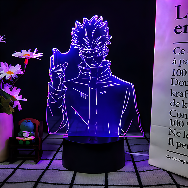 JJK 3D LED Night Light - Multi-Color Dimmable Desk Lamp — Satoru Gojo / 7 Colors + Touch