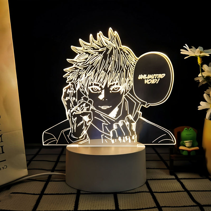JJK 3D LED Night Light - Multi-Color Dimmable Desk Lamp — Satoru Gojo 4 / 3 Colors + Switch