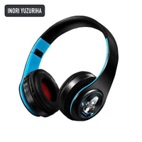 Inori Yuzuriha anime voice Bluetooth headphones — Black / Blue
