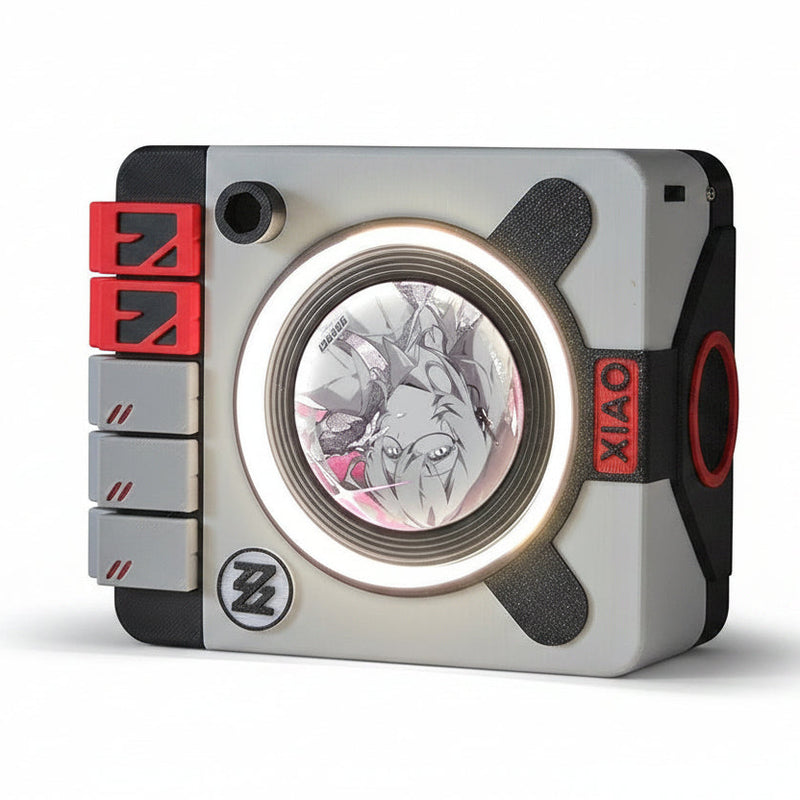 Light-Up Rotating Display Stand Speaker for Anime Badges & Pin Collectibles