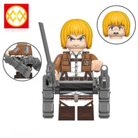 Attack on Titan Building Block Minifigures - Eren, Mikasa, Levi & Titans