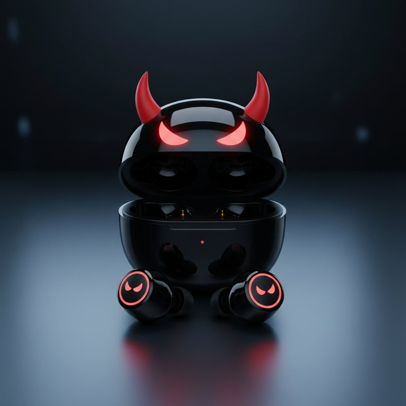 Devil Wireless Gaming Bluetooth Earbuds - Low-Latency Game Mode, 9D Bass, Universal for iPhone & Android