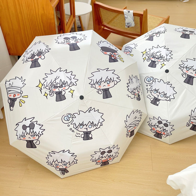 Jujutsu Kaisen Gojo Umbrella — Tri-Fold UV Sun & Rain Umbrella