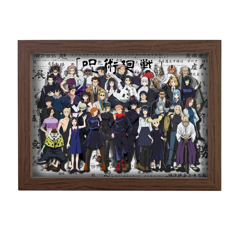JJK 3D Layered Shadow Box Art - Framed Group Decor