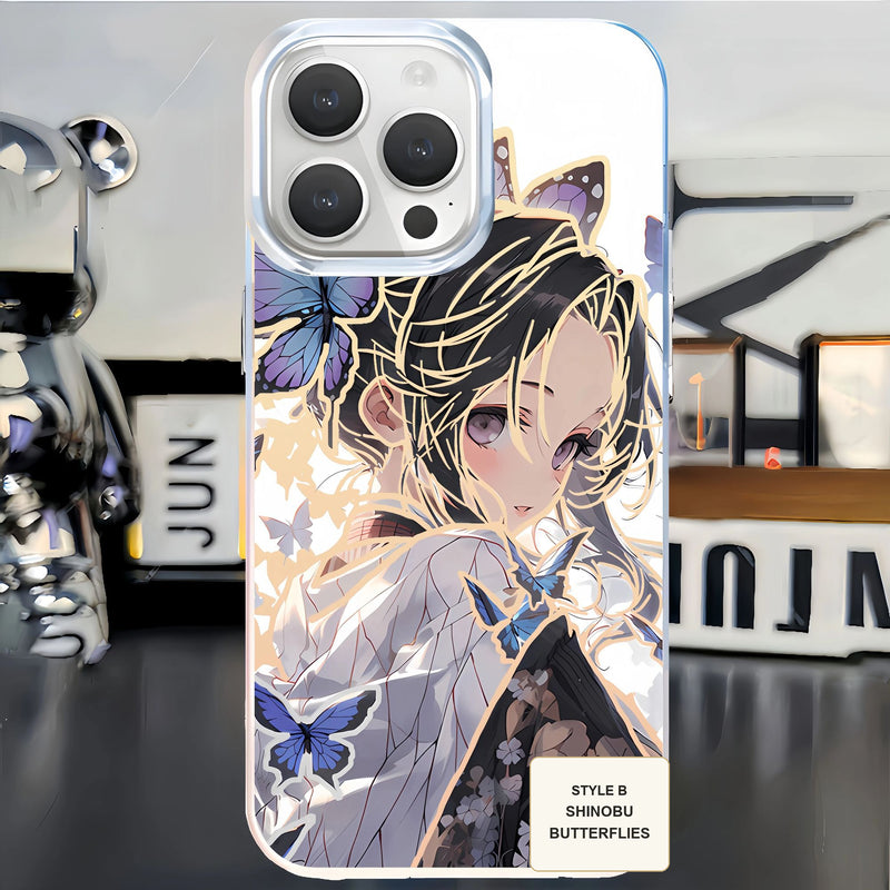 Demon Slayer aurora gold phone case — Shinobu Kocho — Butterflies