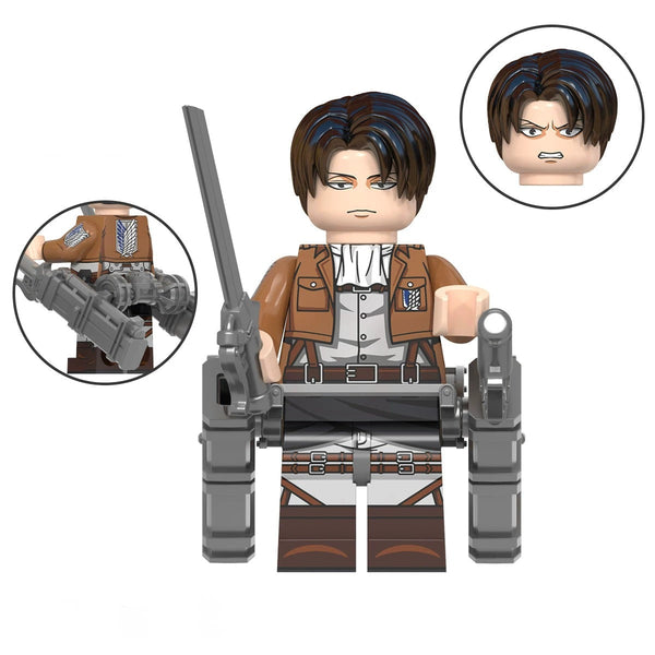 Attack on Titan Building Block Minifigures - Eren, Mikasa, Levi & Titans
