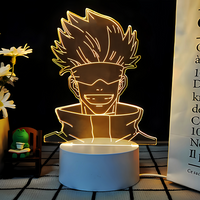 JJK 3D LED Night Light - Multi-Color Dimmable Desk Lamp — Satoru Gojo - Spiky Hair / 3 Colors + Switch