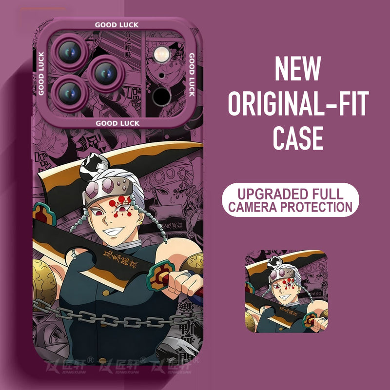 Demon Slayer Silicone Phone Case — Soft Shockproof Case with Full Lens Cover