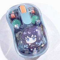 Demon Slayer Transparent Wireless Mouse — Silent Bluetooth Mouse with Character Charm Inside