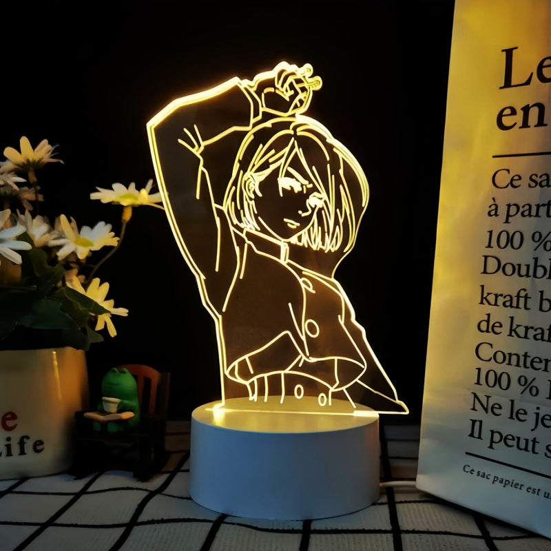 JJK 3D LED Night Light - Multi-Color Dimmable Desk Lamp — Nobara Kugisaki 2 / 3 Colors + Switch