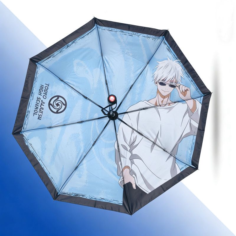 JJK Auto Folding Umbrella - UV Blackout Coating Sun & Rain