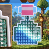 Minecraft Potion Bottle LED Pendant - Color-Changing Pixel Light (Free Keychain)