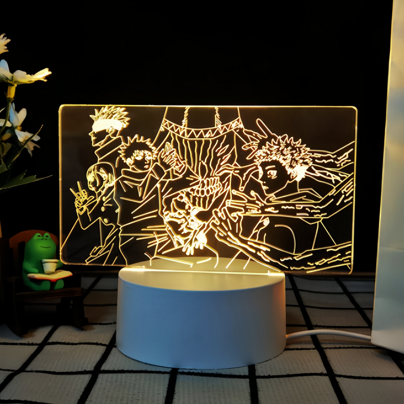 JJK 3D LED Night Light - Multi-Color Dimmable Desk Lamp — Jujutsu Kaisen / 3 Colors + Switch
