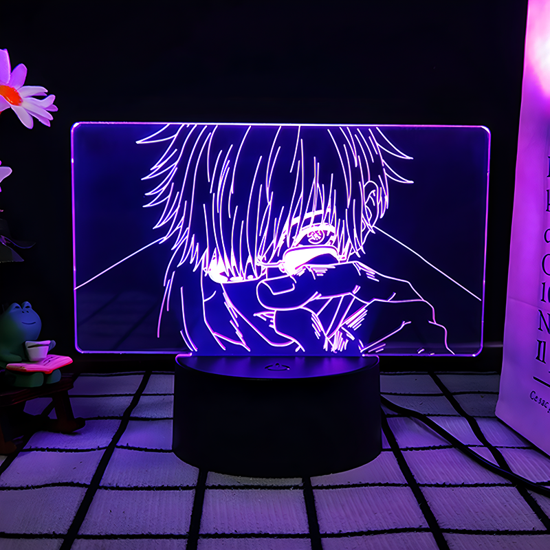 JJK 3D LED Night Light - Multi-Color Dimmable Desk Lamp — Satoru Gojo 3 / 7 Colors + Touch