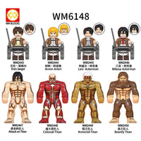 Attack on Titan Building Block Minifigures - Eren, Mikasa, Levi & Titans