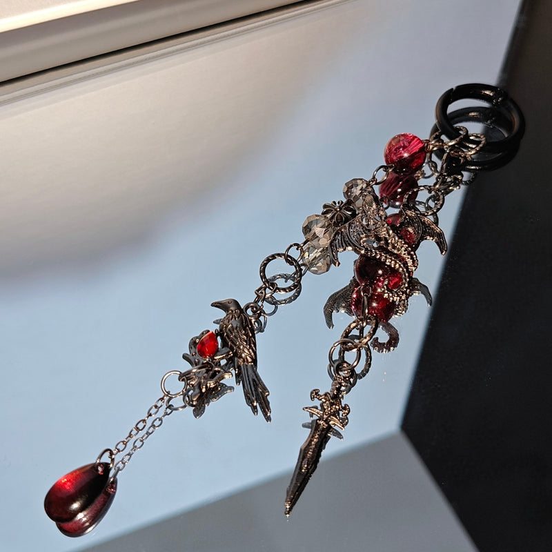 Love and Deepspace Sylus Crimson Beaded Bag Charms