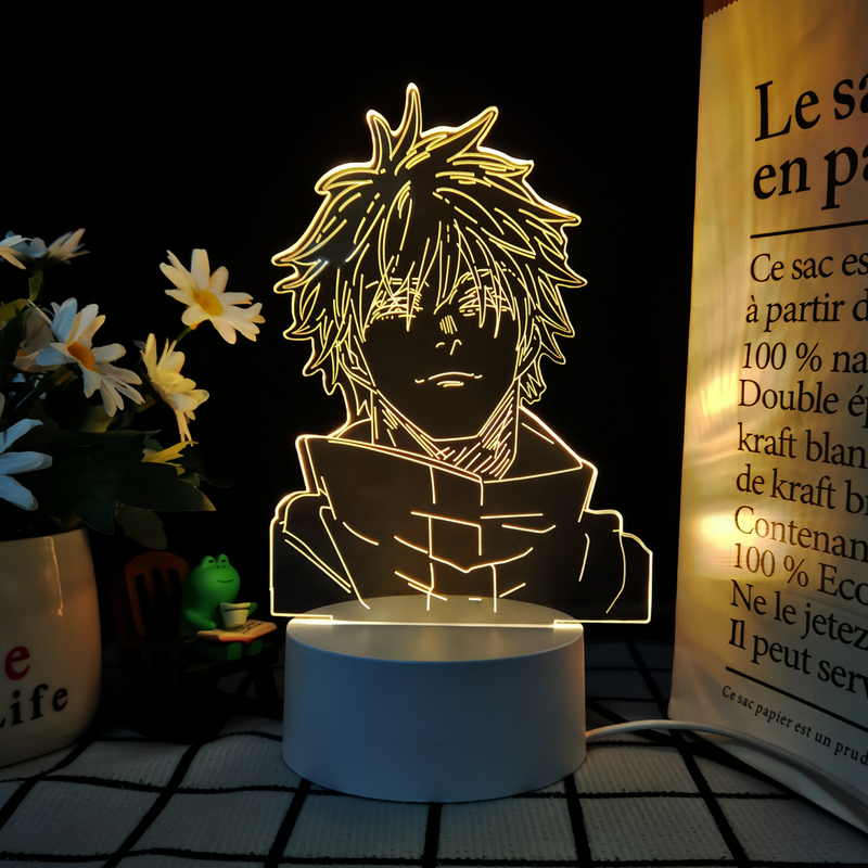 JJK 3D LED Night Light - Multi-Color Dimmable Desk Lamp — Satoru Gojo 8 / 3 Colors + Switch