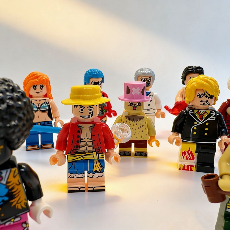 One Piece Building Block Minifigures - Luffy, Zoro, Nami, Chopper, Franky