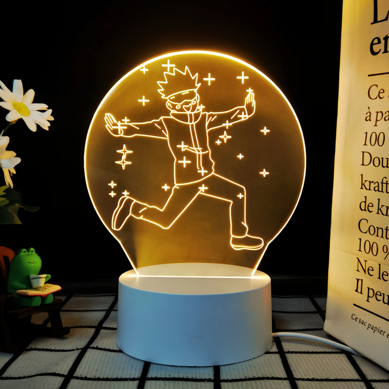 JJK 3D LED Night Light - Multi-Color Dimmable Desk Lamp — Satoru Gojo - Chibi / 3 Colors + Switch