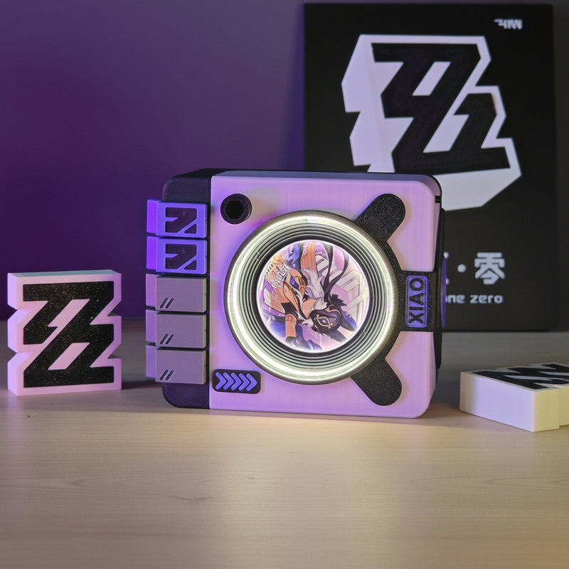Light-Up Rotating Display Stand Speaker for Anime Badges & Pin Collectibles