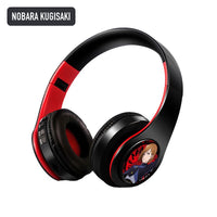 Nobara Kugisaki anime voice Bluetooth headphones — Black / Red