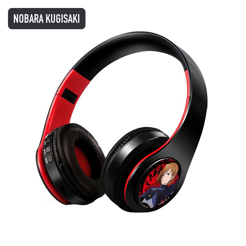 Nobara Kugisaki anime voice Bluetooth headphones — Black / Red