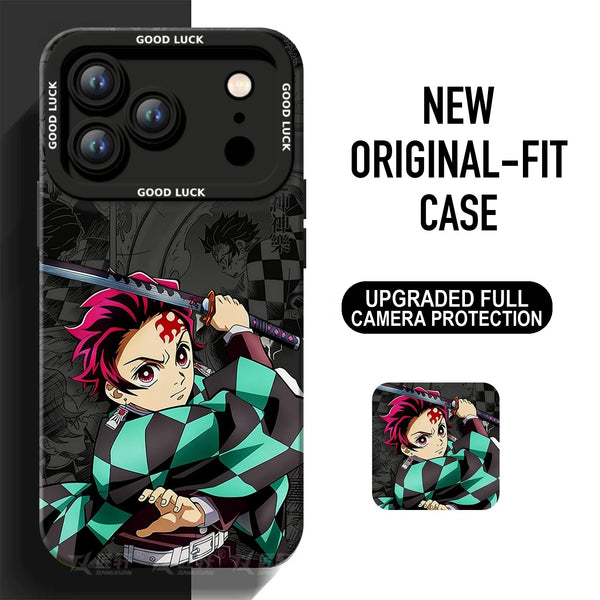 Demon Slayer Silicone Phone Case — Soft Shockproof Case with Full Lens Cover