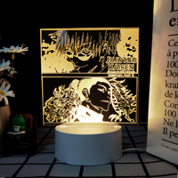 JJK 3D LED Night Light - Multi-Color Dimmable Desk Lamp — Satoru Gojo & Suguru Geto / 3 Colors + Switch