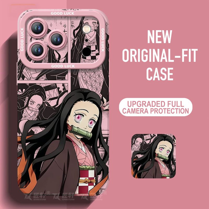Demon Slayer Silicone Phone Case — Soft Shockproof Case with Full Lens Cover
