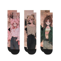 Cartoon Graffiti Trendy Socks - Cotton Crew (Unisex)