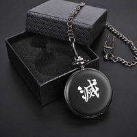 Demon Slayer Pocket Watch — Engraved Quartz Watch on Chain or Necklace