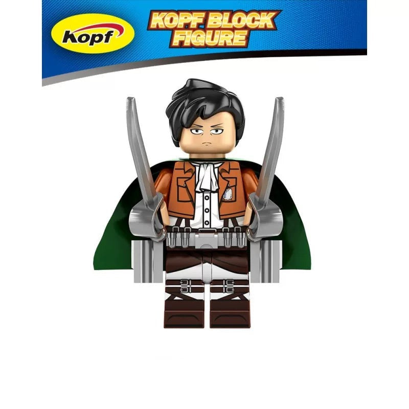 Attack on Titan Building Block Minifigures - Eren, Mikasa, Levi & Titans