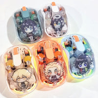 Demon Slayer Transparent Wireless Mouse — Silent Bluetooth Mouse with Character Charm Inside