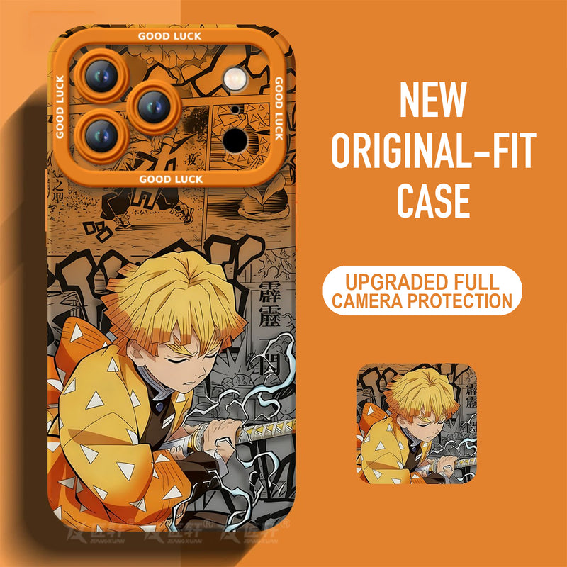 Demon Slayer Silicone Phone Case — Soft Shockproof Case with Full Lens Cover