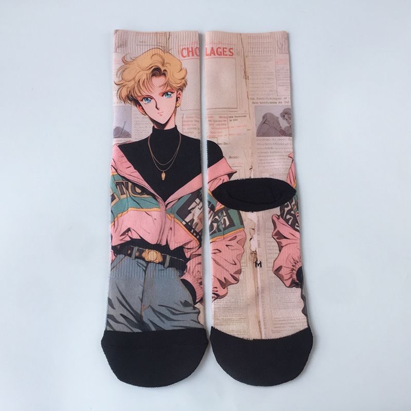 Cartoon Graffiti Trendy Socks - Cotton Crew (Unisex)