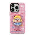 Crybaby Pink Plaid Magnetic Phone Stand & Case — 3 Options