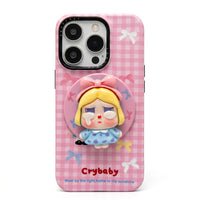 Crybaby Pink Plaid Magnetic Phone Stand & Case — 3 Options