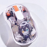 Demon Slayer Transparent Wireless Mouse — Silent Bluetooth Mouse with Character Charm Inside