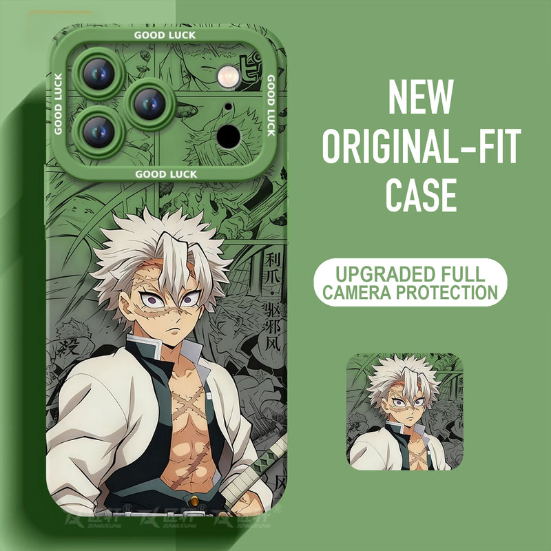 Demon Slayer Silicone Phone Case — Soft Shockproof Case with Full Lens Cover