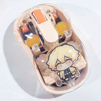 Demon Slayer Transparent Wireless Mouse — Silent Bluetooth Mouse with Character Charm Inside