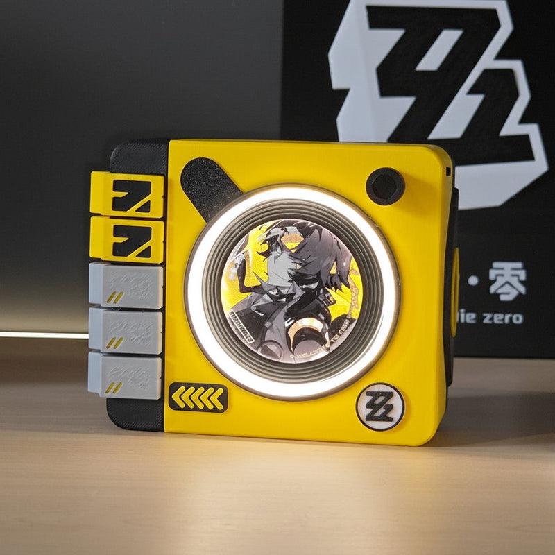 Light-Up Rotating Display Stand Speaker for Anime Badges & Pin Collectibles