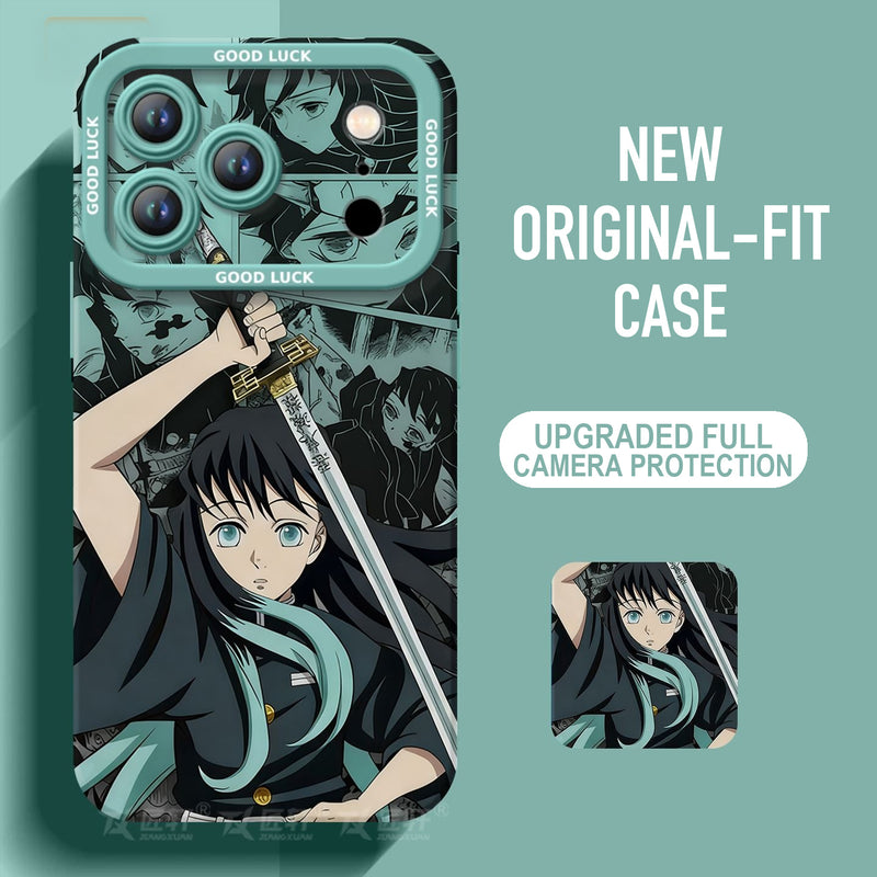 Demon Slayer Silicone Phone Case — Soft Shockproof Case with Full Lens Cover