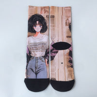 Cartoon Graffiti Trendy Socks - Cotton Crew (Unisex)