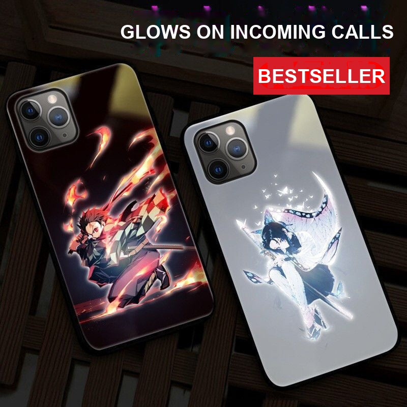 Demon Slayer Light-Up Phone Case — Glass Case That Glows on Incoming Calls