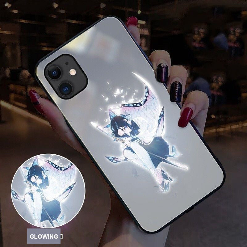 Demon Slayer Light-Up Phone Case — Glass Case That Glows on Incoming Calls