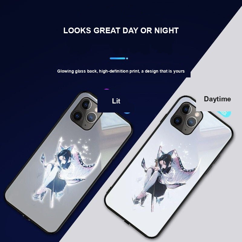 Demon Slayer Light-Up Phone Case — Glass Case That Glows on Incoming Calls