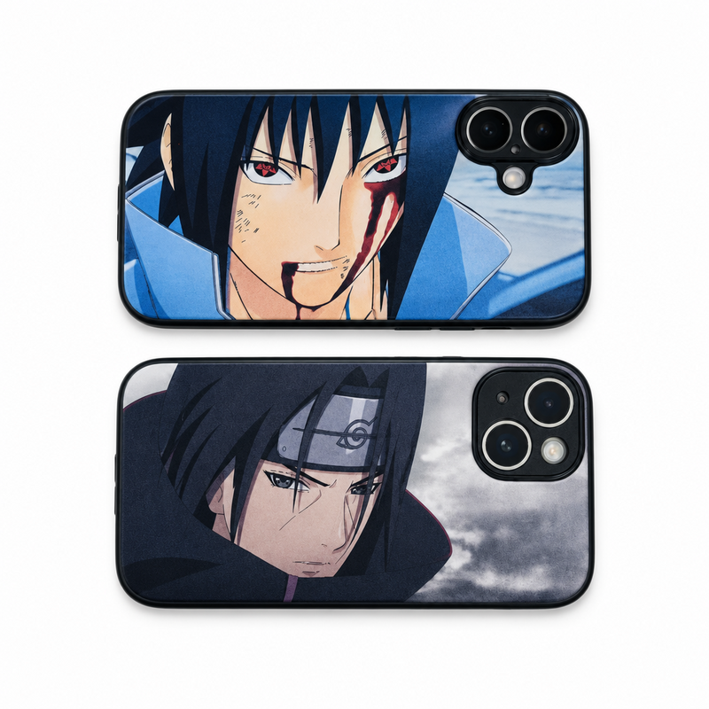 Naruto Itachi & Sasuke Blinking Lenticular Phone Case on a white background