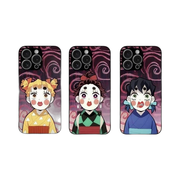 Demon Slayer Entertainment District Trio Lenticular Phone Case on a white background