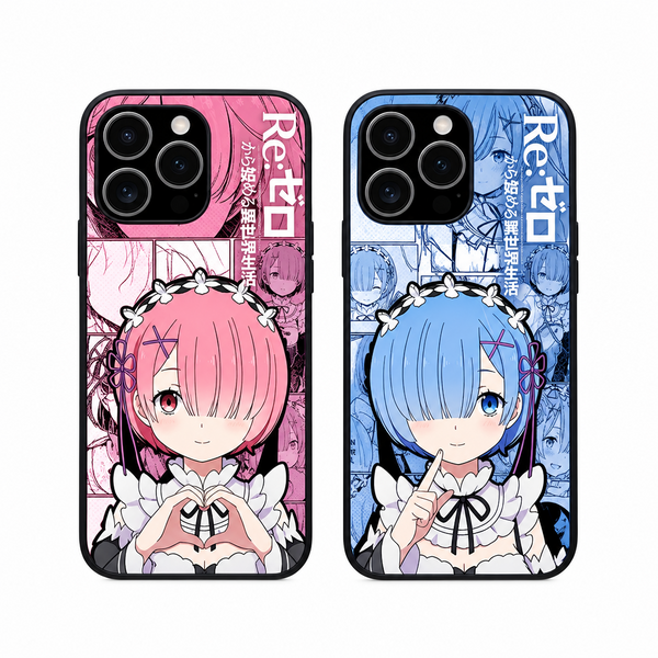 Re:Zero Rem & Ram Lenticular Phone Case on a white background