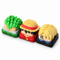 One Piece 3D artisan keycaps on pure white background
